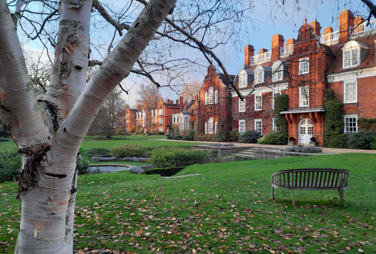 View of Sidgwick and Clough from the gardens at sunset